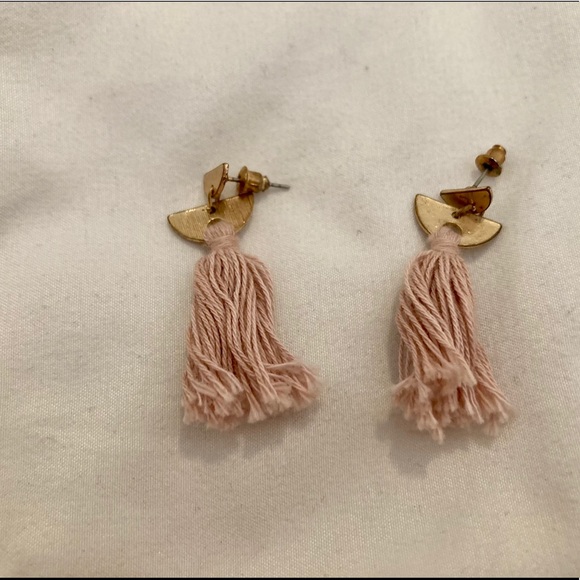 Pink Tassel Earrings - Picture 2 of 2